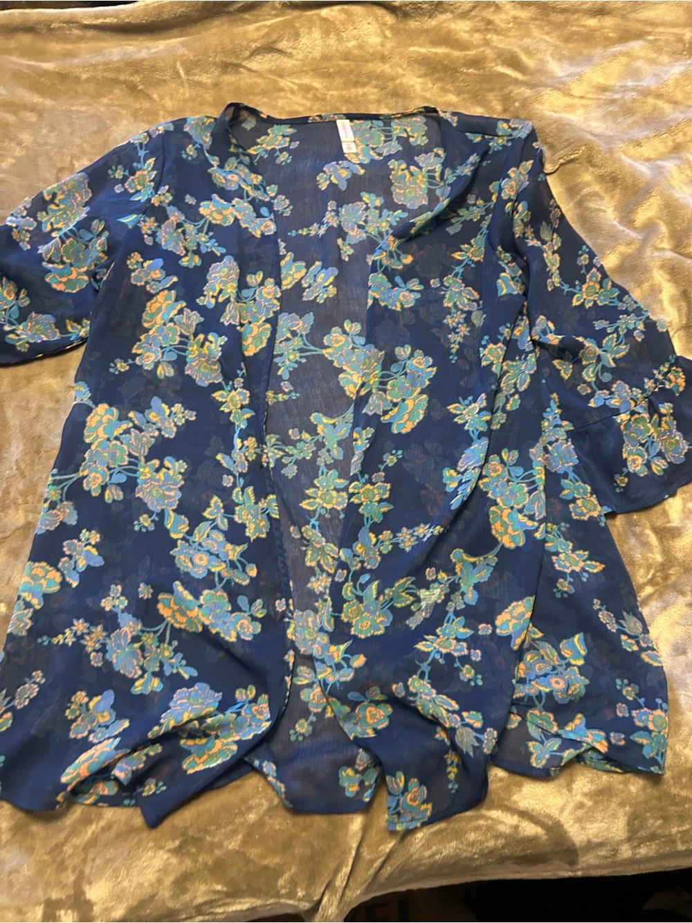 Xhilaration Navy Floral Sheer Kimono